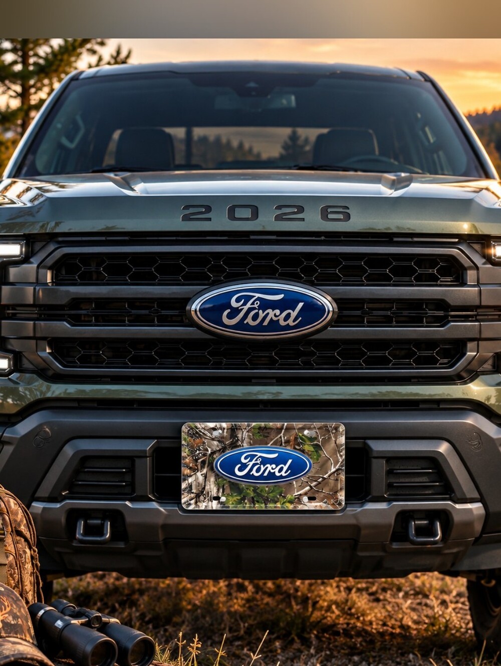 Ford RealTree Camo License Plate Metal Embossed Hunting Truck Gift Man Cave Sign